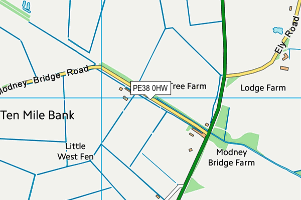 PE38 0HW map - OS VectorMap District (Ordnance Survey) PE38 0HW map - OS VectorMap District (Ordnance Survey)