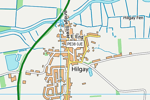 PE38 0JE map - OS VectorMap District (Ordnance Survey)
