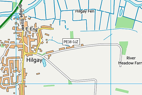 PE38 0JZ map - OS VectorMap District (Ordnance Survey)