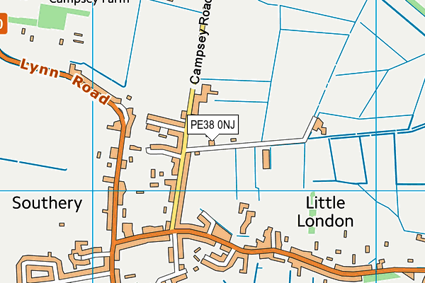 PE38 0NJ map - OS VectorMap District (Ordnance Survey)