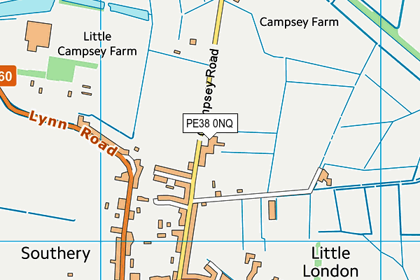 PE38 0NQ map - OS VectorMap District (Ordnance Survey)
