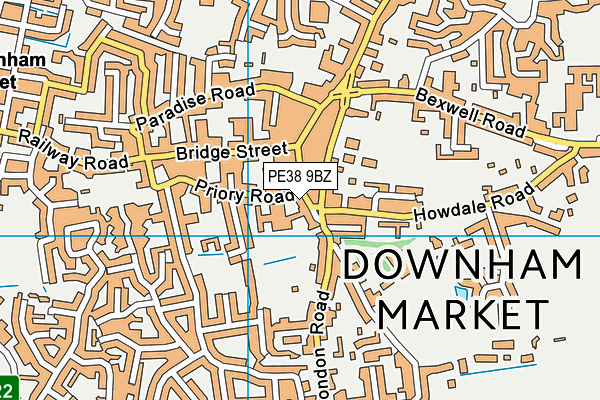 PE38 9BZ map - OS VectorMap District (Ordnance Survey) PE38 9BZ map - OS VectorMap District (Ordnance Survey)