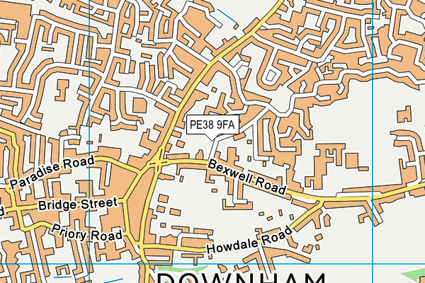 PE38 9FA map - OS VectorMap District (Ordnance Survey) PE38 9FA map - OS VectorMap District (Ordnance Survey)