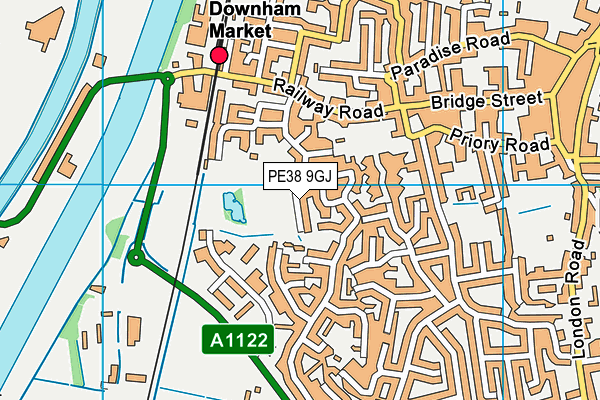 PE38 9GJ map - OS VectorMap District (Ordnance Survey) PE38 9GJ map - OS VectorMap District (Ordnance Survey)