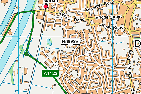 PE38 9GW map - OS VectorMap District (Ordnance Survey) PE38 9GW map - OS VectorMap District (Ordnance Survey)