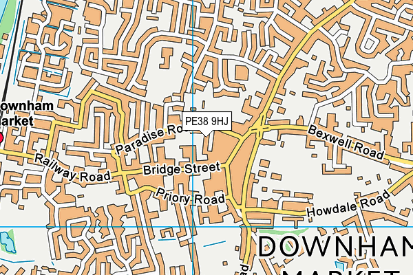 PE38 9HJ map - OS VectorMap District (Ordnance Survey)