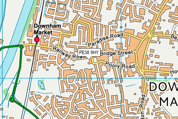 PE38 9HY map - OS VectorMap District (Ordnance Survey) PE38 9HY map - OS VectorMap District (Ordnance Survey)