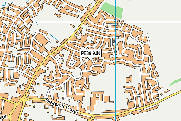 PE38 9JN map - OS VectorMap District (Ordnance Survey) PE38 9JN map - OS VectorMap District (Ordnance Survey)