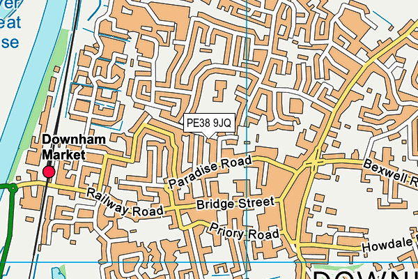 PE38 9JQ map - OS VectorMap District (Ordnance Survey) PE38 9JQ map - OS VectorMap District (Ordnance Survey)
