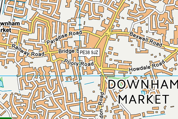 PE38 9JZ map - OS VectorMap District (Ordnance Survey) PE38 9JZ map - OS VectorMap District (Ordnance Survey)