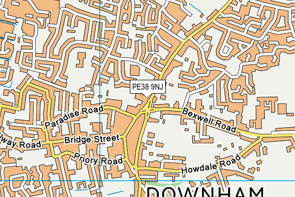 PE38 9NJ map - OS VectorMap District (Ordnance Survey) PE38 9NJ map - OS VectorMap District (Ordnance Survey)