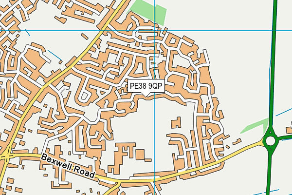 PE38 9QP map - OS VectorMap District (Ordnance Survey) PE38 9QP map - OS VectorMap District (Ordnance Survey)