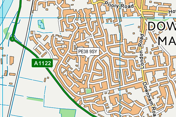 PE38 9SY map - OS VectorMap District (Ordnance Survey) PE38 9SY map - OS VectorMap District (Ordnance Survey)