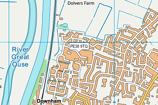 PE38 9TQ map - OS VectorMap District (Ordnance Survey)
