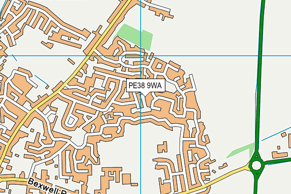 PE38 9WA map - OS VectorMap District (Ordnance Survey) PE38 9WA map - OS VectorMap District (Ordnance Survey)