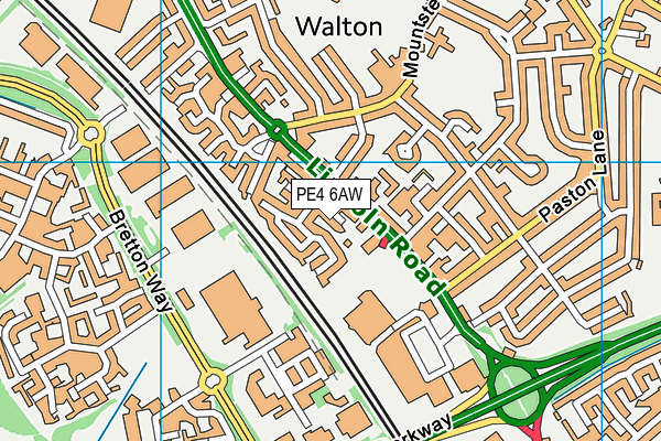 PE4 6AW map - OS VectorMap District (Ordnance Survey) PE4 6AW map - OS VectorMap District (Ordnance Survey)