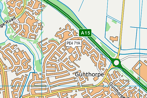 PE4 7YA map - OS VectorMap District (Ordnance Survey) PE4 7YA map - OS VectorMap District (Ordnance Survey)
