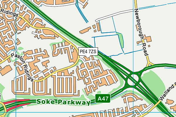 PE4 7ZS map - OS VectorMap District (Ordnance Survey) PE4 7ZS map - OS VectorMap District (Ordnance Survey)