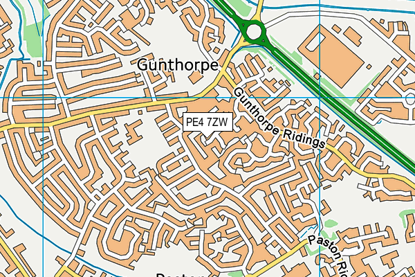 PE4 7ZW map - OS VectorMap District (Ordnance Survey) PE4 7ZW map - OS VectorMap District (Ordnance Survey)