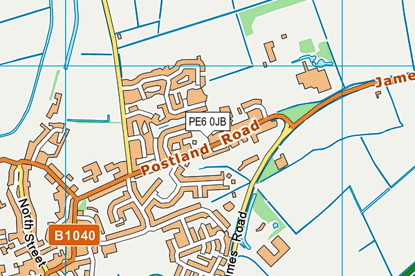 PE6 0JB map - OS VectorMap District (Ordnance Survey)