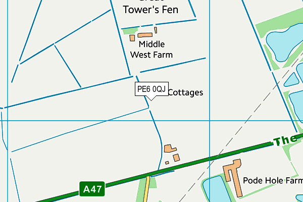 PE6 0QJ map - OS VectorMap District (Ordnance Survey) PE6 0QJ map - OS VectorMap District (Ordnance Survey)