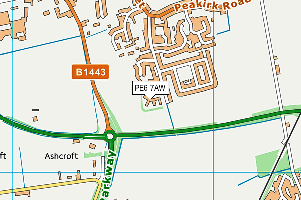 PE6 7AW map - OS VectorMap District (Ordnance Survey) PE6 7AW map - OS VectorMap District (Ordnance Survey)