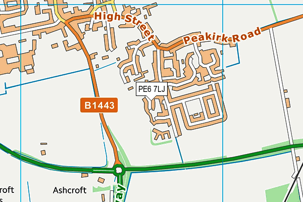 PE6 7LJ map - OS VectorMap District (Ordnance Survey)