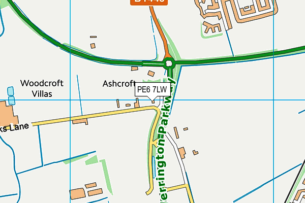 PE6 7LW map - OS VectorMap District (Ordnance Survey) PE6 7LW map - OS VectorMap District (Ordnance Survey)
