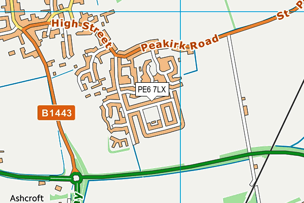 PE6 7LX map - OS VectorMap District (Ordnance Survey) PE6 7LX map - OS VectorMap District (Ordnance Survey)