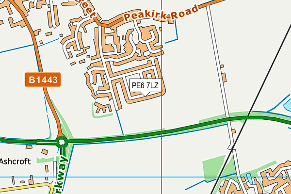 PE6 7LZ map - OS VectorMap District (Ordnance Survey) PE6 7LZ map - OS VectorMap District (Ordnance Survey)