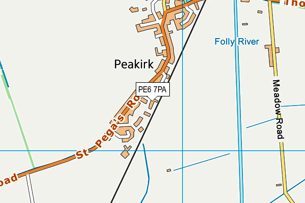 PE6 7PA map - OS VectorMap District (Ordnance Survey) PE6 7PA map - OS VectorMap District (Ordnance Survey)