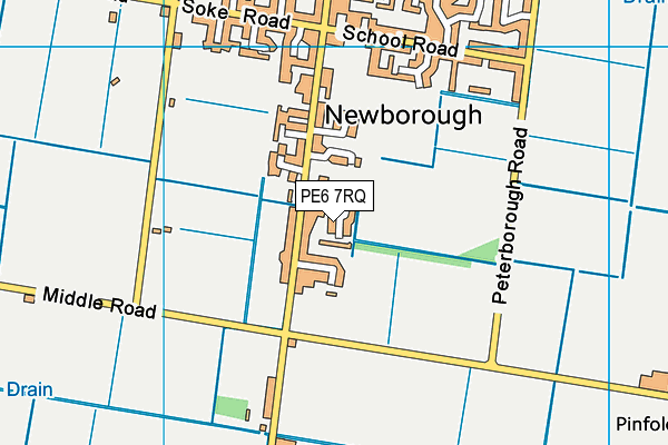PE6 7RQ map - OS VectorMap District (Ordnance Survey)