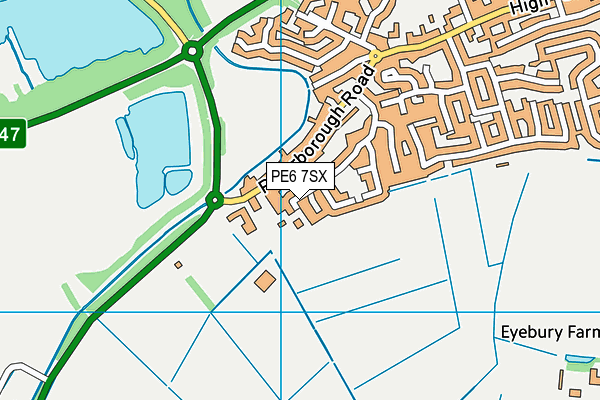 PE6 7SX map - OS VectorMap District (Ordnance Survey) PE6 7SX map - OS VectorMap District (Ordnance Survey)