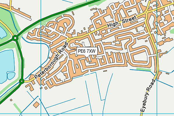 PE6 7XW map - OS VectorMap District (Ordnance Survey) PE6 7XW map - OS VectorMap District (Ordnance Survey)
