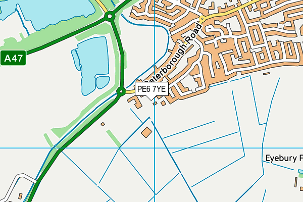 PE6 7YE map - OS VectorMap District (Ordnance Survey) PE6 7YE map - OS VectorMap District (Ordnance Survey)