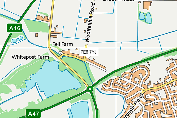 PE6 7YJ map - OS VectorMap District (Ordnance Survey)