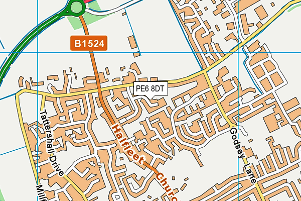 PE6 8DT map - OS VectorMap District (Ordnance Survey) PE6 8DT map - OS VectorMap District (Ordnance Survey)