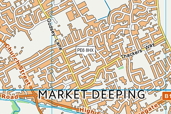 PE6 8HX map - OS VectorMap District (Ordnance Survey) PE6 8HX map - OS VectorMap District (Ordnance Survey)