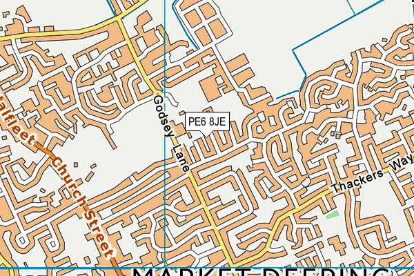 PE6 8JE map - OS VectorMap District (Ordnance Survey) PE6 8JE map - OS VectorMap District (Ordnance Survey)