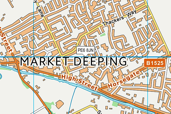 PE6 8JN map - OS VectorMap District (Ordnance Survey) PE6 8JN map - OS VectorMap District (Ordnance Survey)
