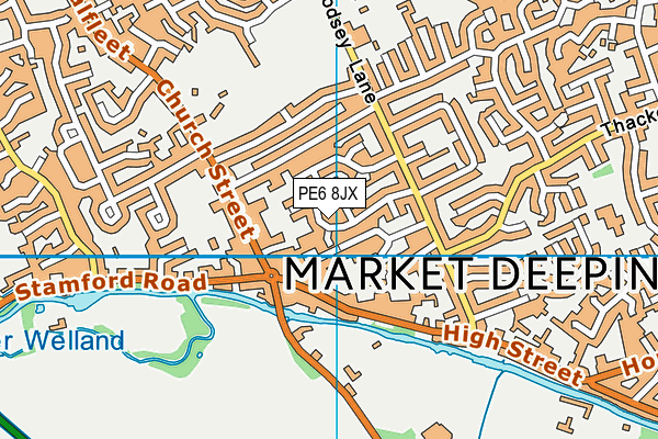PE6 8JX map - OS VectorMap District (Ordnance Survey) PE6 8JX map - OS VectorMap District (Ordnance Survey)