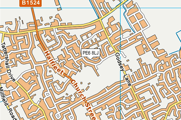 PE6 8LJ map - OS VectorMap District (Ordnance Survey) PE6 8LJ map - OS VectorMap District (Ordnance Survey)