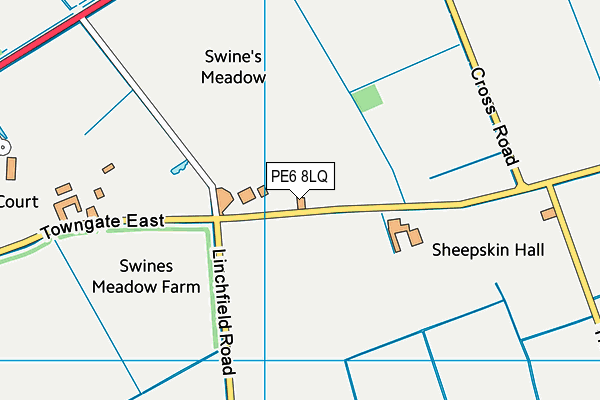 PE6 8LQ map - OS VectorMap District (Ordnance Survey) PE6 8LQ map - OS VectorMap District (Ordnance Survey)