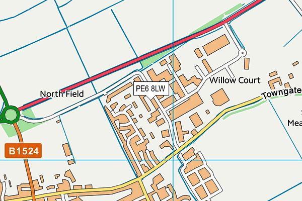PE6 8LW map - OS VectorMap District (Ordnance Survey) PE6 8LW map - OS VectorMap District (Ordnance Survey)