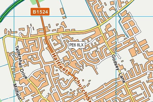 PE6 8LX map - OS VectorMap District (Ordnance Survey) PE6 8LX map - OS VectorMap District (Ordnance Survey)
