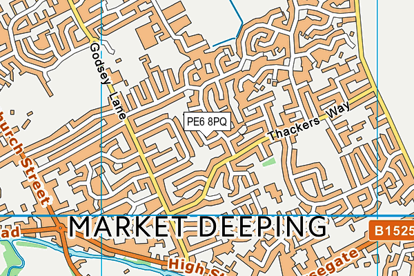 PE6 8PQ map - OS VectorMap District (Ordnance Survey) PE6 8PQ map - OS VectorMap District (Ordnance Survey)