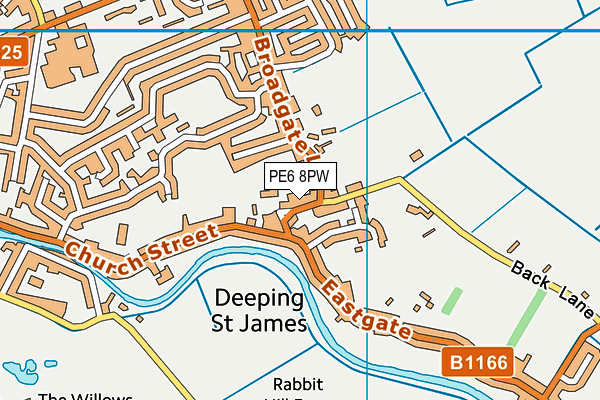 PE6 8PW map - OS VectorMap District (Ordnance Survey) PE6 8PW map - OS VectorMap District (Ordnance Survey)