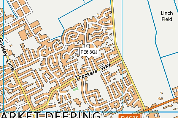 PE6 8QJ map - OS VectorMap District (Ordnance Survey) PE6 8QJ map - OS VectorMap District (Ordnance Survey)