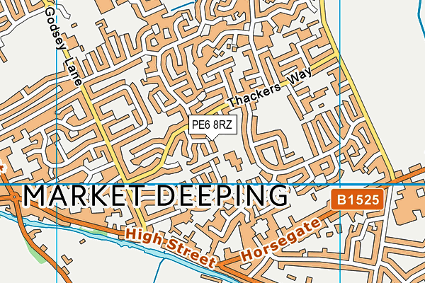 PE6 8RZ map - OS VectorMap District (Ordnance Survey) PE6 8RZ map - OS VectorMap District (Ordnance Survey)