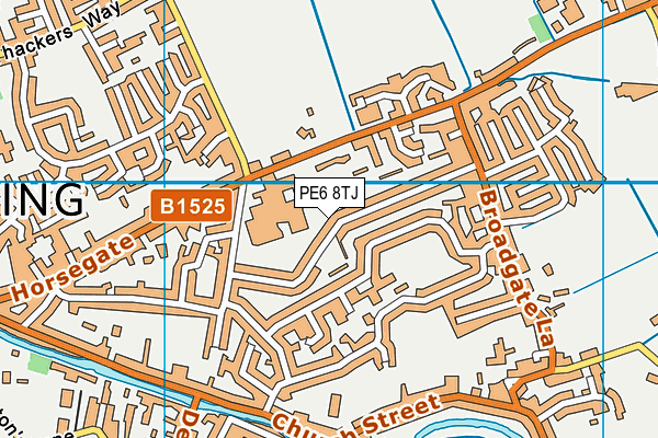 PE6 8TJ map - OS VectorMap District (Ordnance Survey) PE6 8TJ map - OS VectorMap District (Ordnance Survey)